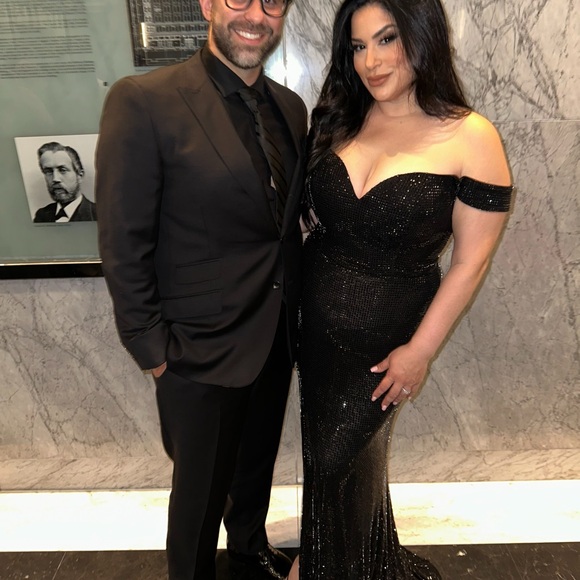 Portia and Scarlett Strapless Black Gown - Picture 2 of 2